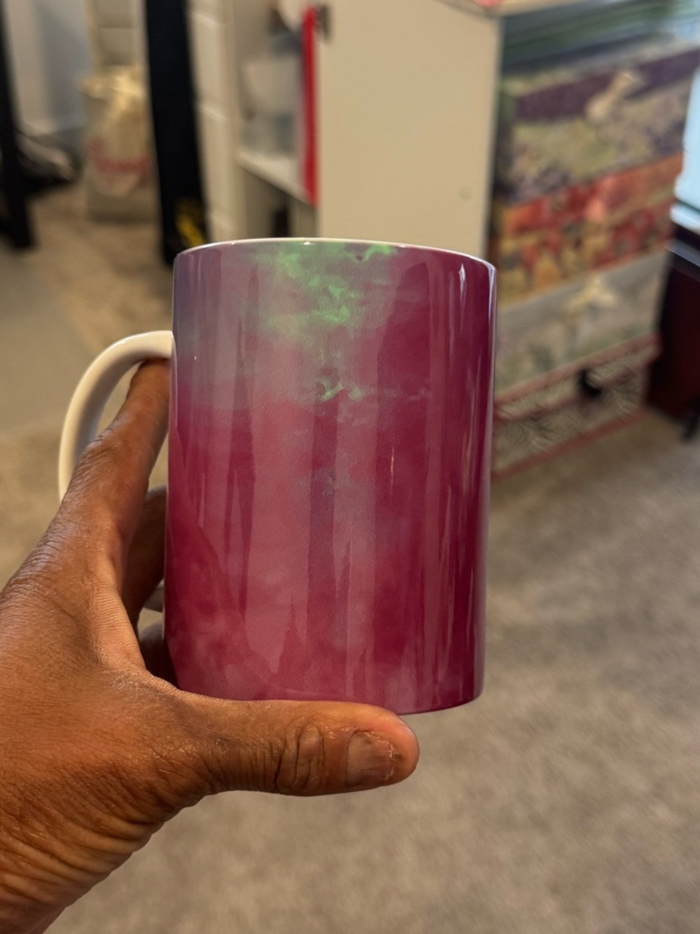 Ceramic Glazed Pink Ombre Coffee Mug - Unbranded
